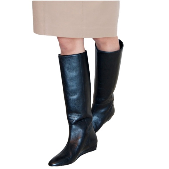 Loeffler Randall Black Matilde Tall Wedge Boots - Picture 2 of 15